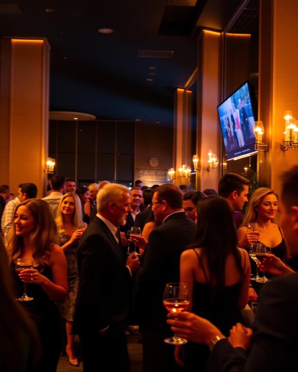 Gäste bei einem eleganten Abend in der Eventbar